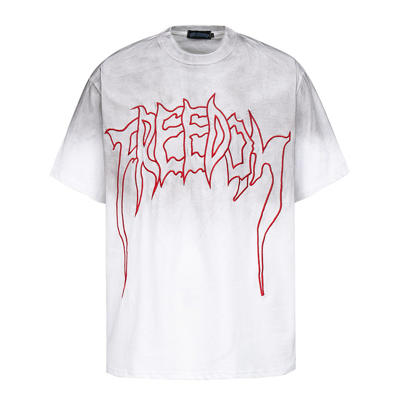 Men's Harajuku Punk Spray Dye T-Shirt - Casual Loose Fit