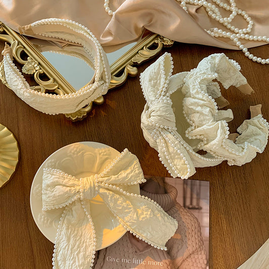 French Style Milk White Face Wash Headband