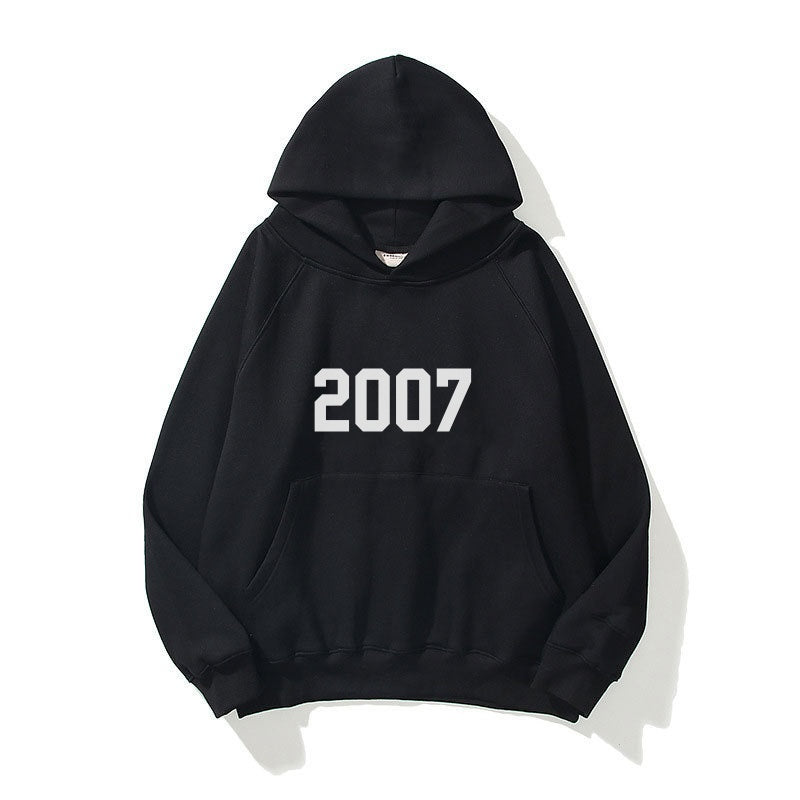 Trendy 2007 Double Layer Velvet Hoodie for Men