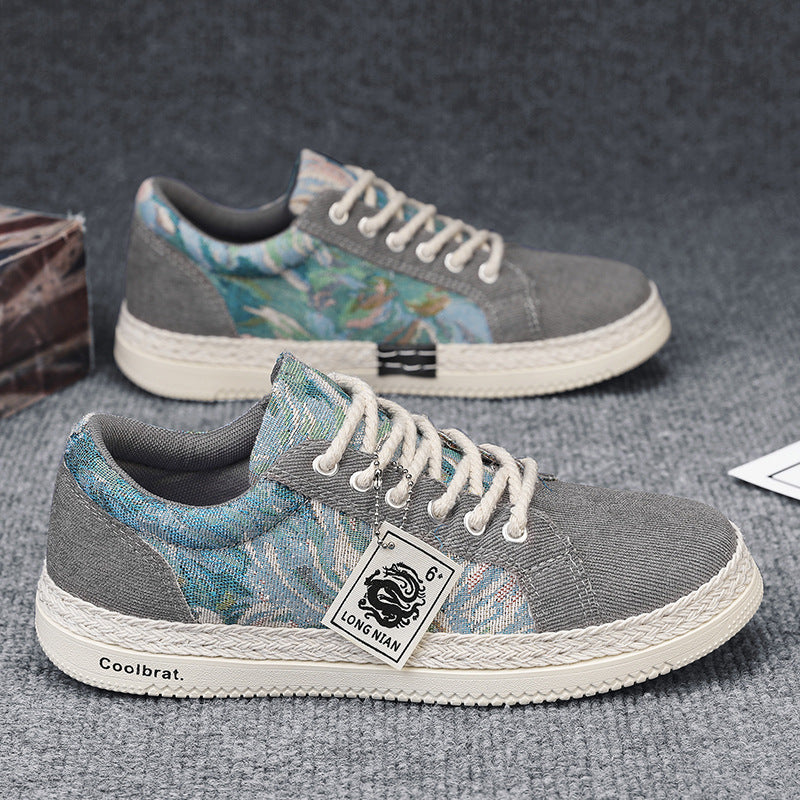 Trendy Harajuku Men's Casual Linen Board Shoes