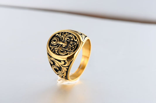Gold Geometric Minimalist Stainless Steel Ring
