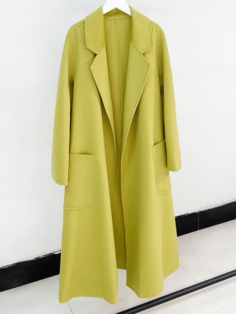 Harajuku Style Double-Sided Wool Coat for Women