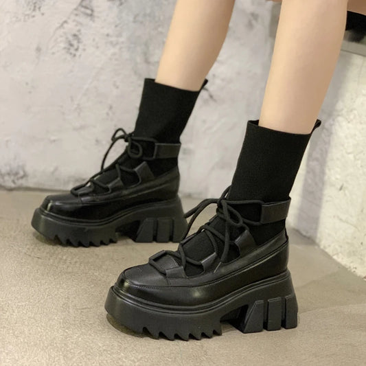 Harajuku Style Casual Stretch Fabric Sock Boots