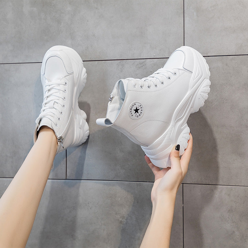 Harajuku Style Women's White Thick Bottom Casual Shoes