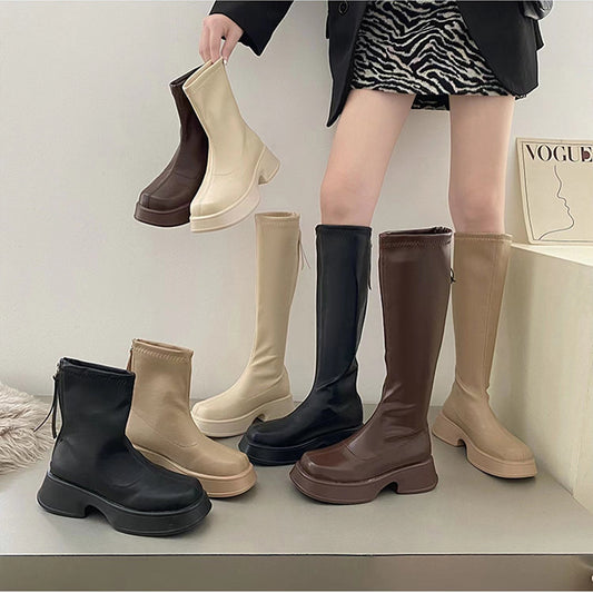 Harajuku Style High Knee Thick Bottom Boots for Women