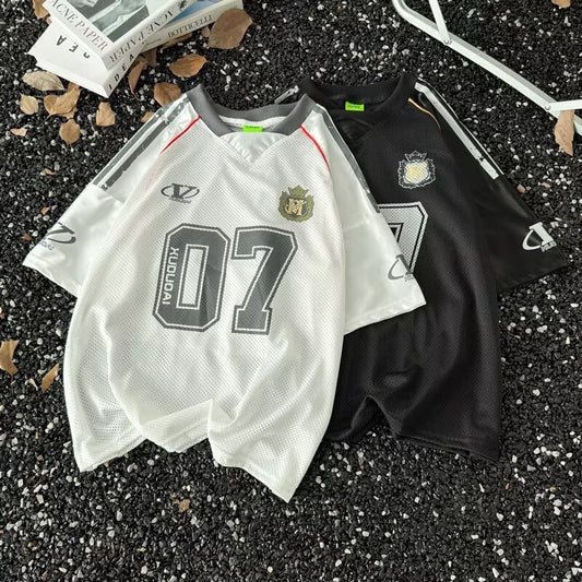 Graffiti Printed Mesh Jersey T-Shirt