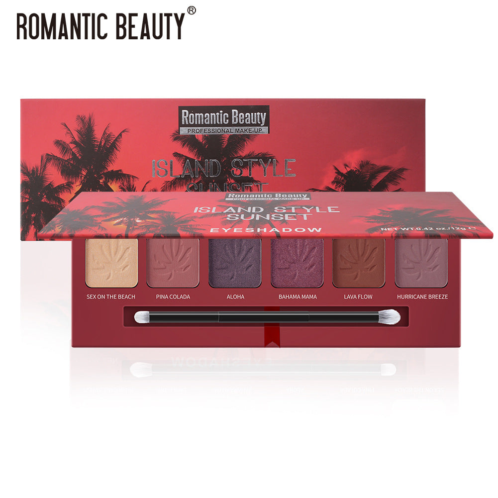 Sunset Vibes 6 Color Pearlescent Matte Eye Shadow Palette