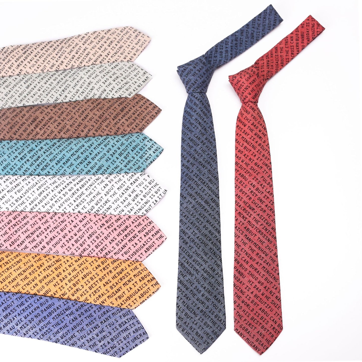 English Letter Casual Printed Tie