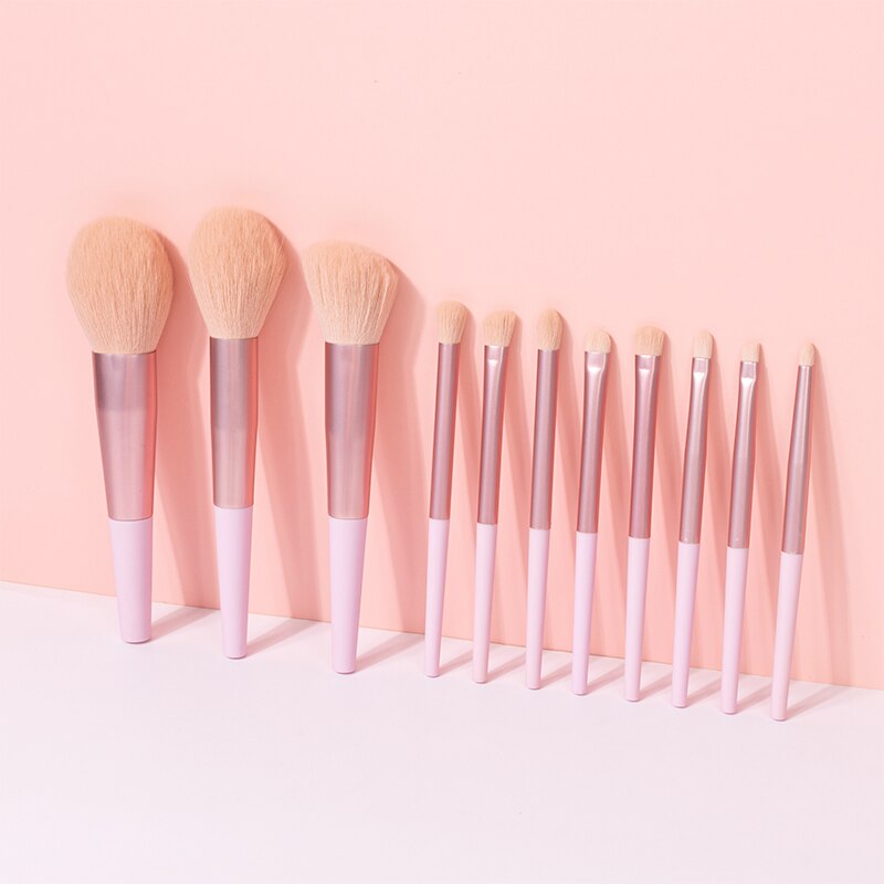 11pcs Harajuku Style Makeup Brush Set - Professional Natural Hair