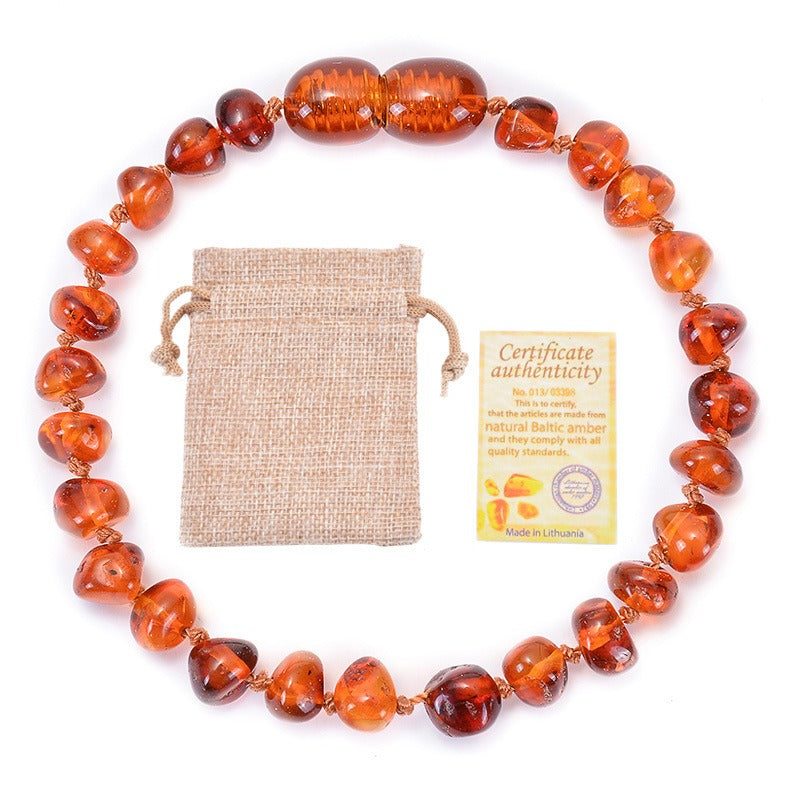Baltic Sea Amber Baby Bracelet - Irregular Handcrafted Jewelry
