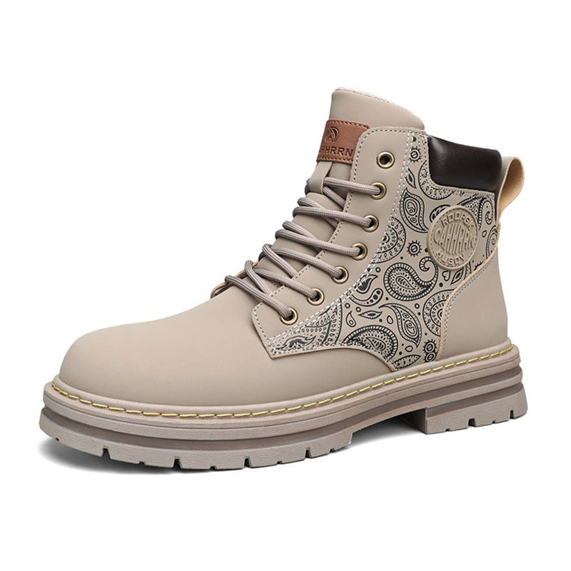 Men's Retro High Top Boots - Autumn & Winter Casual Wear