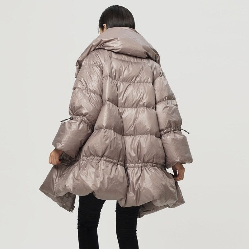 Harajuku Style Stand Collar Long Sleeve Parka