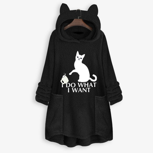 Harajuku Cat Ear Hoodie Sweatshirt for Women