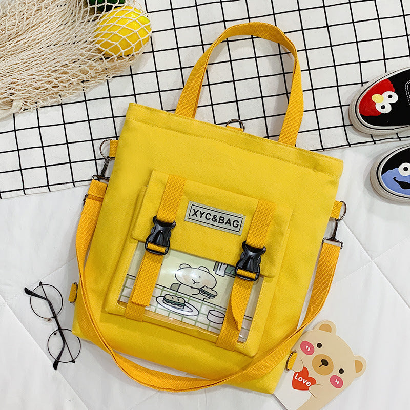 Harajuku Style Transparent Canvas Messenger Bag