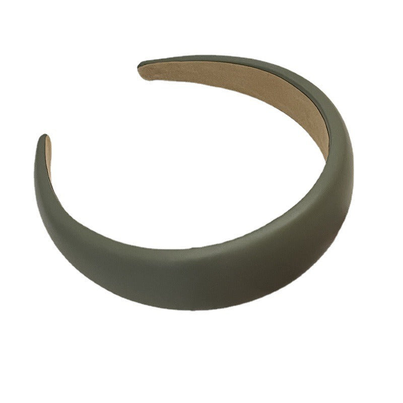 Elegant PU Leather Wide Edge Hair Band