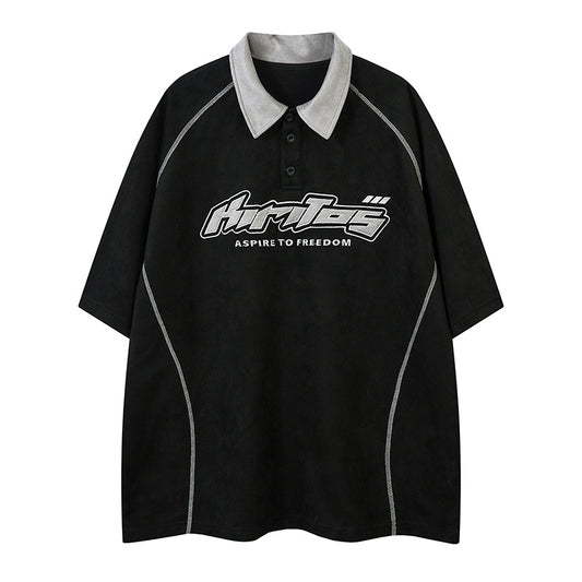 Color Block Letter Patch T-Shirt