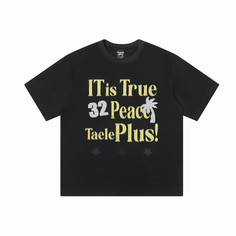 Harajuku Color Block Patch Printed Loose Fit Tee