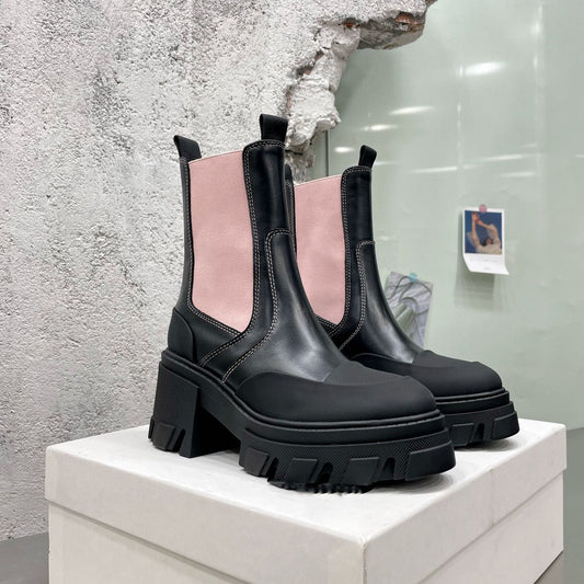Thick Sole Height Increasing Chelsea Boots for Women