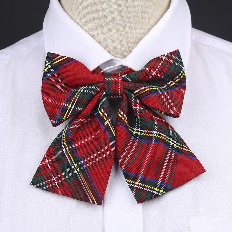 Cotton JK Bow Tie Skirt with Plaid Ornaments