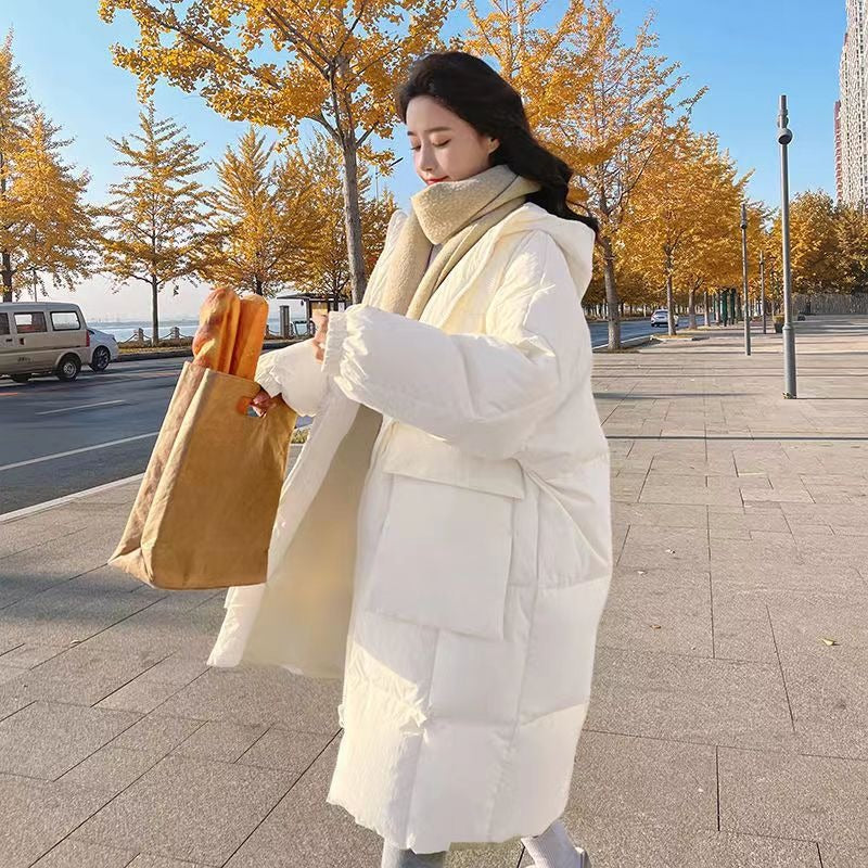 Chic Milk Yellow Down Cotton Jacket for Women