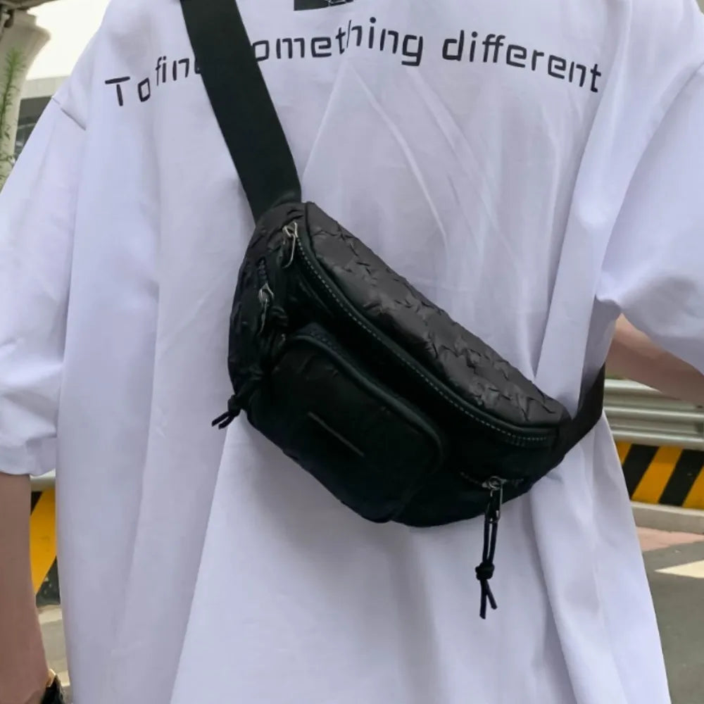 Harajuku Style Checkered Adjustable Strap Crossbody Bag