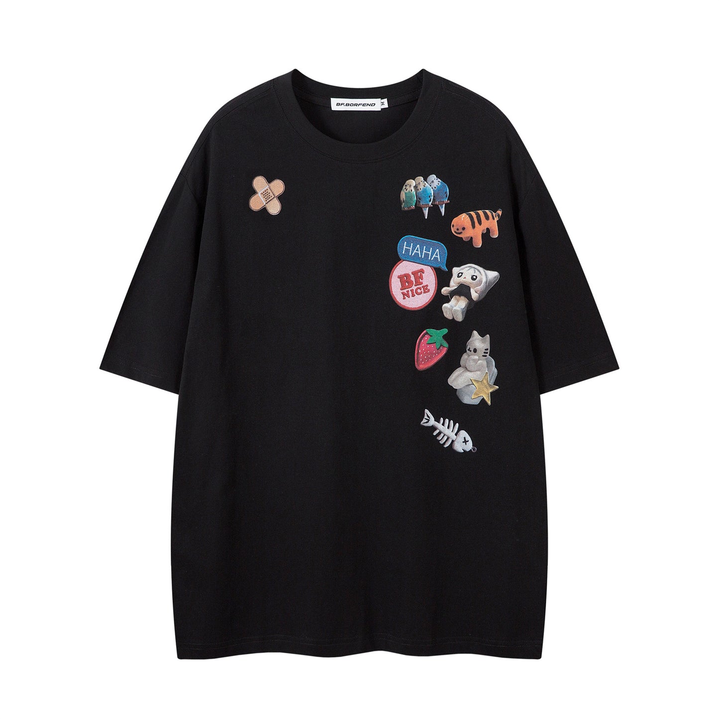 Street Fun Cartoon Print T-Shirt - Unisex Casual Top