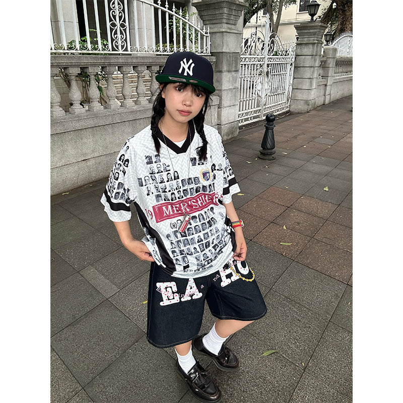 Harajuku Style Loose Casual Jersey Top