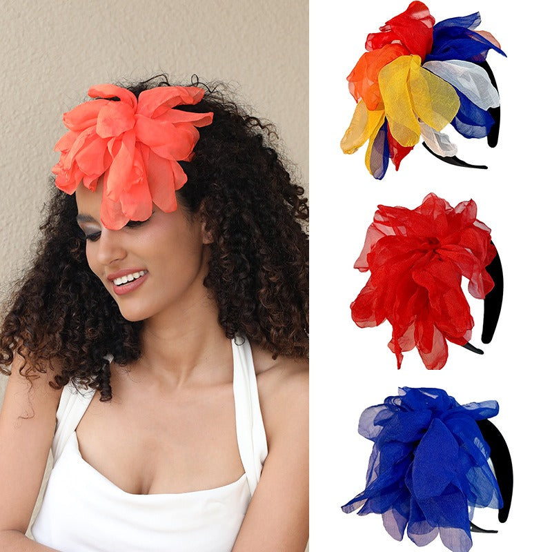 Oversized Handmade Fabric Flower Headband