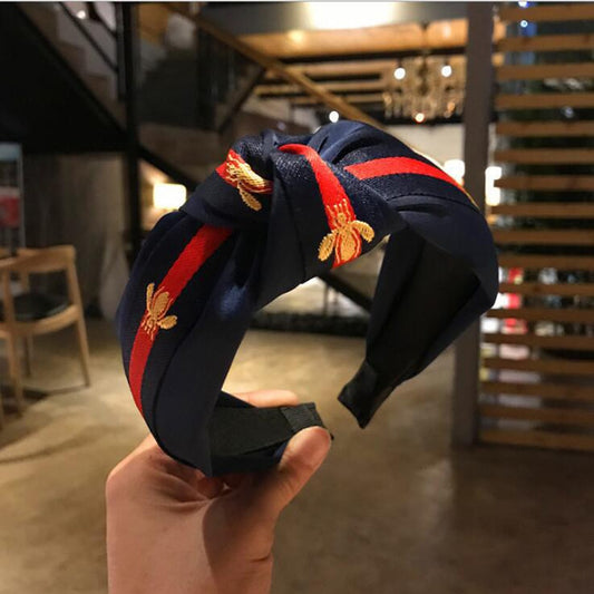 Stylish Striped Bee Pattern Turban Hairband for Women