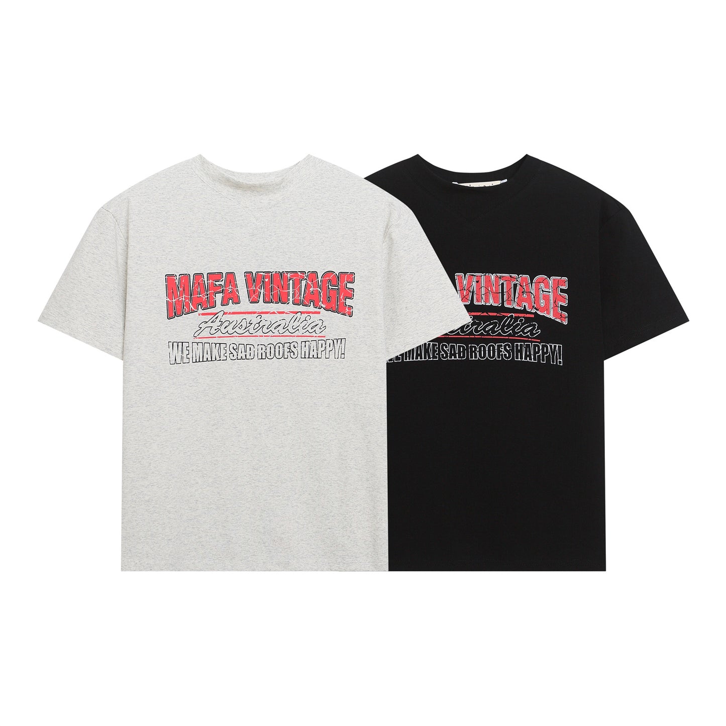 Harajuku Style Letter Printed Round Neck T-Shirt for Women