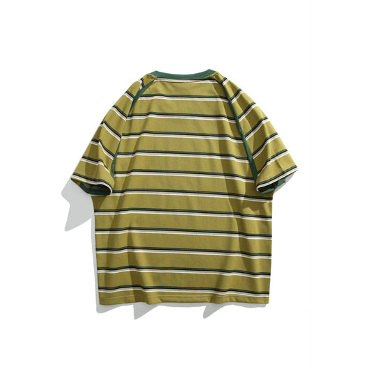 Color Blocked Patchwork Round Neck Jersey T-Shirt