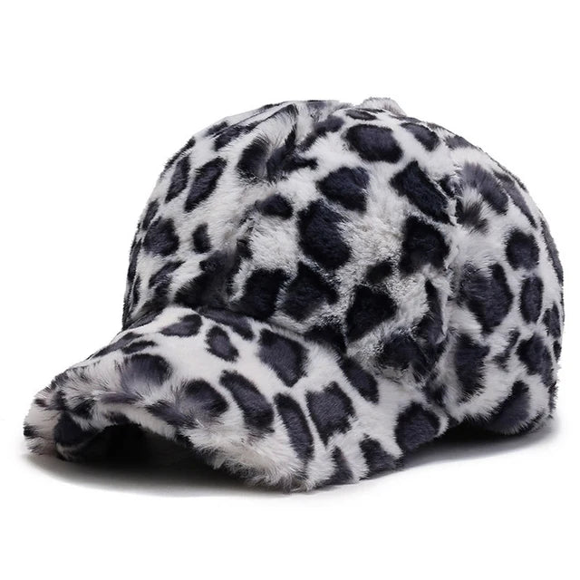 Leopard Print Short Brim Adjustable Baseball Cap