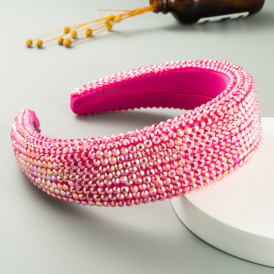 Fashion Fabric Inlaid Resin Drill Headband