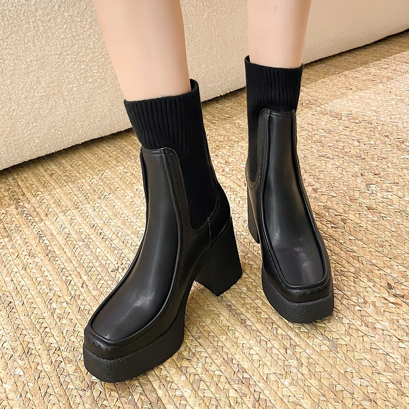 Harajuku Style Platform Ankle Boots for Women