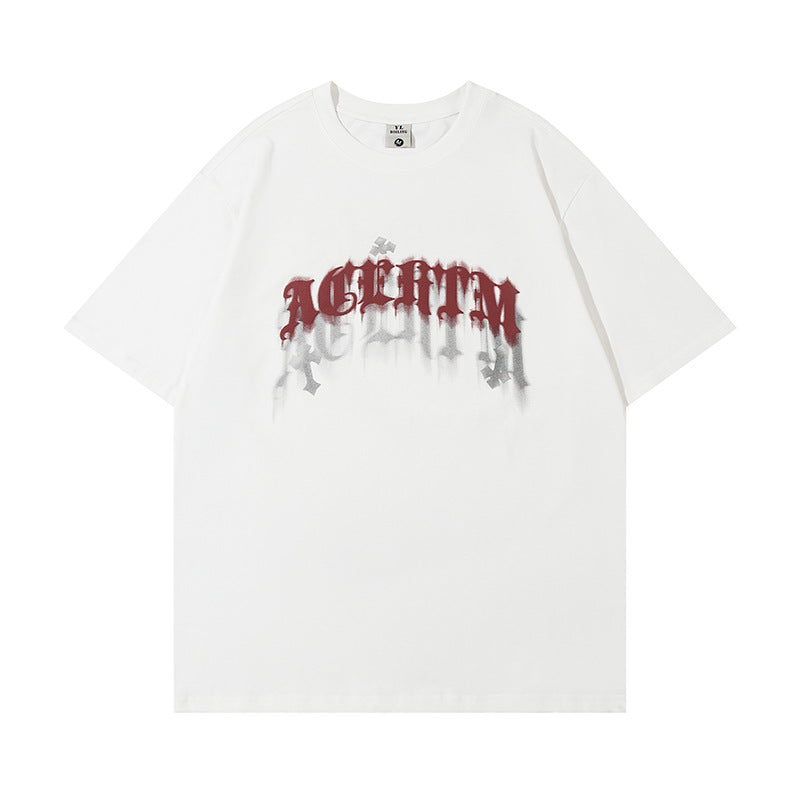 Retro Letter Print Oversized T-Shirt