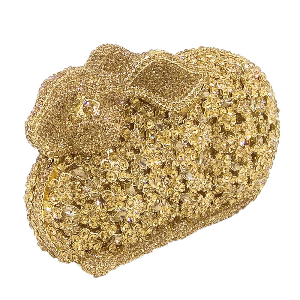 Luxury Rabbit Bunny Crystal Minaudiere Clutch