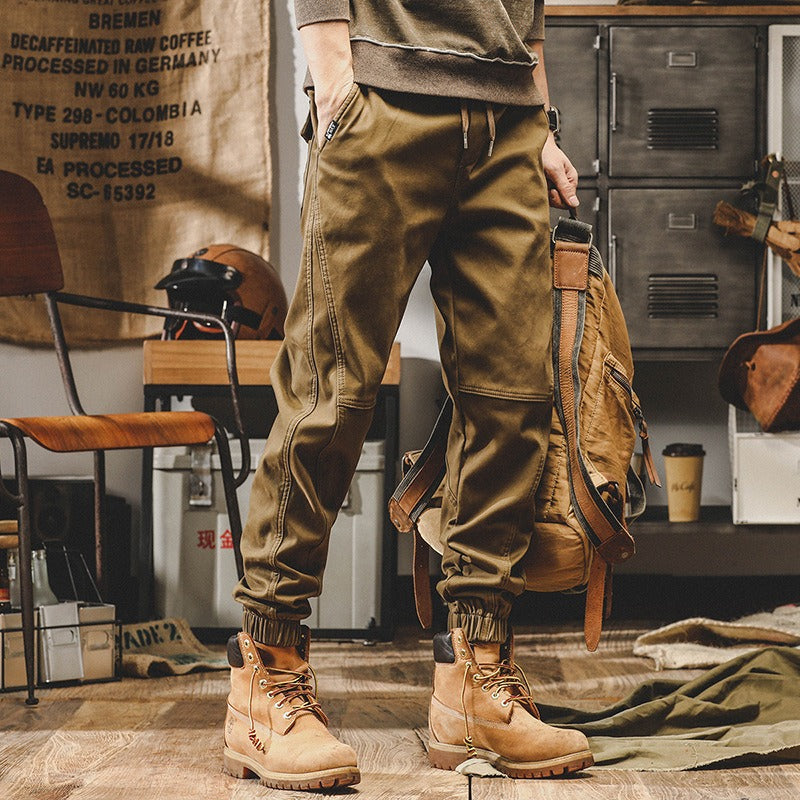 Harajuku Style Heavyweight Retro Work Suit Pants for Men