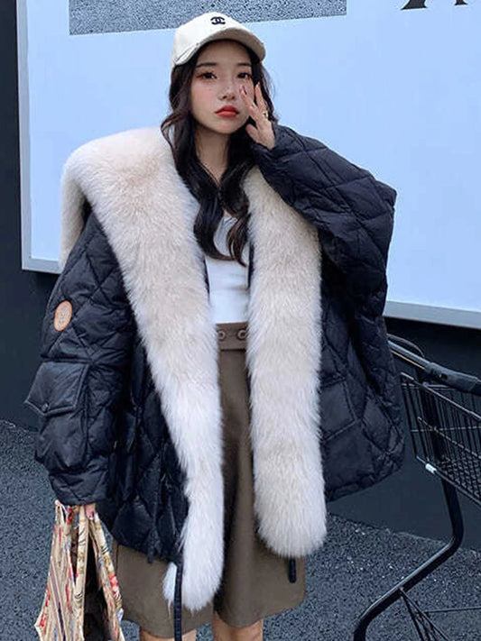 Oversized Fluffy Faux Fur Winter Duck Down Jacket