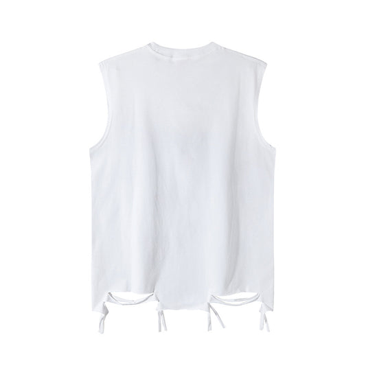 Harajuku Style Distressed Graffiti Butterfly Vest