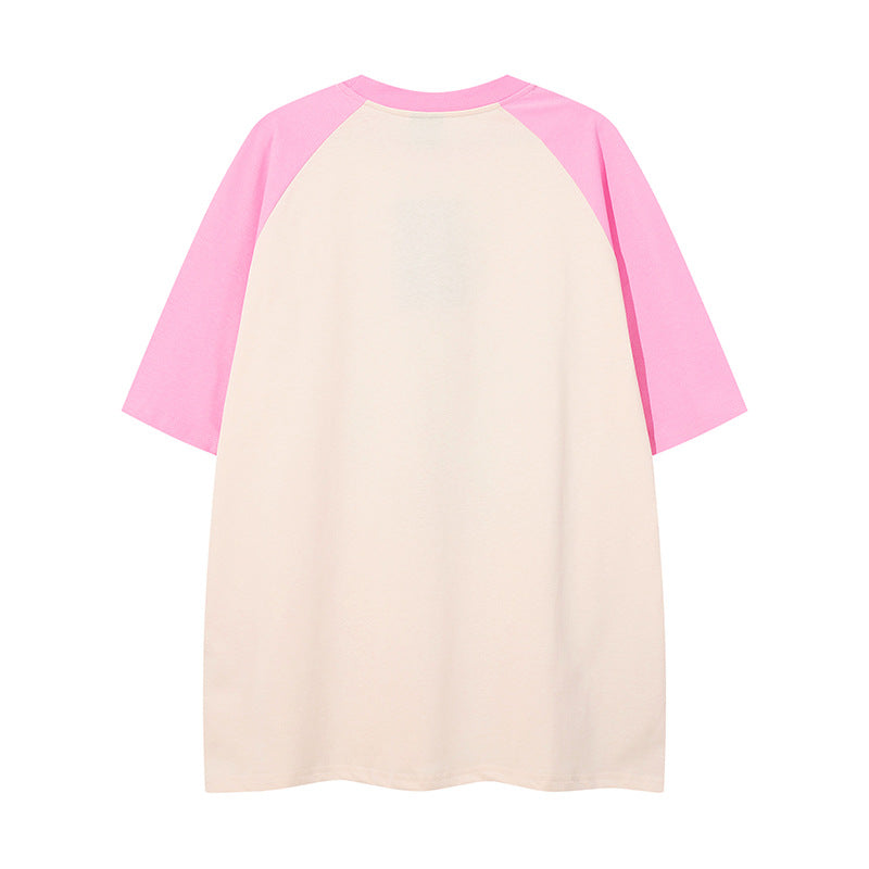 Harajuku Color Block Couple Tee