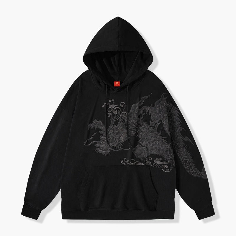 Harajuku Style Embroidered Hoodie for Trendy Couples