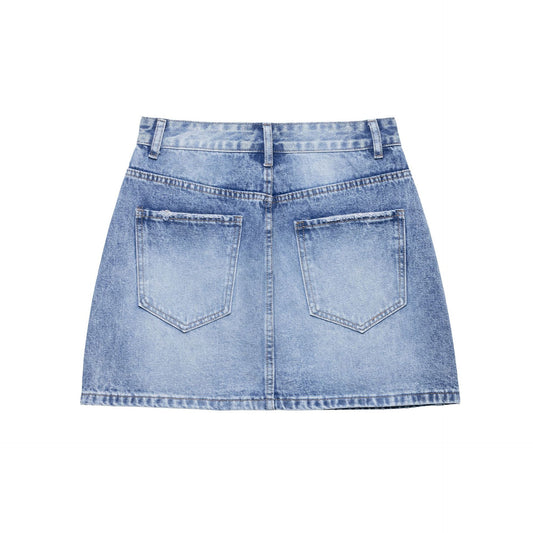 Women’s Playful Casual Denim Bag Hip Skirt