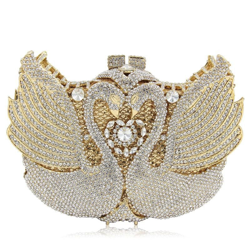 Swan Diamond Studded Dinner Bag