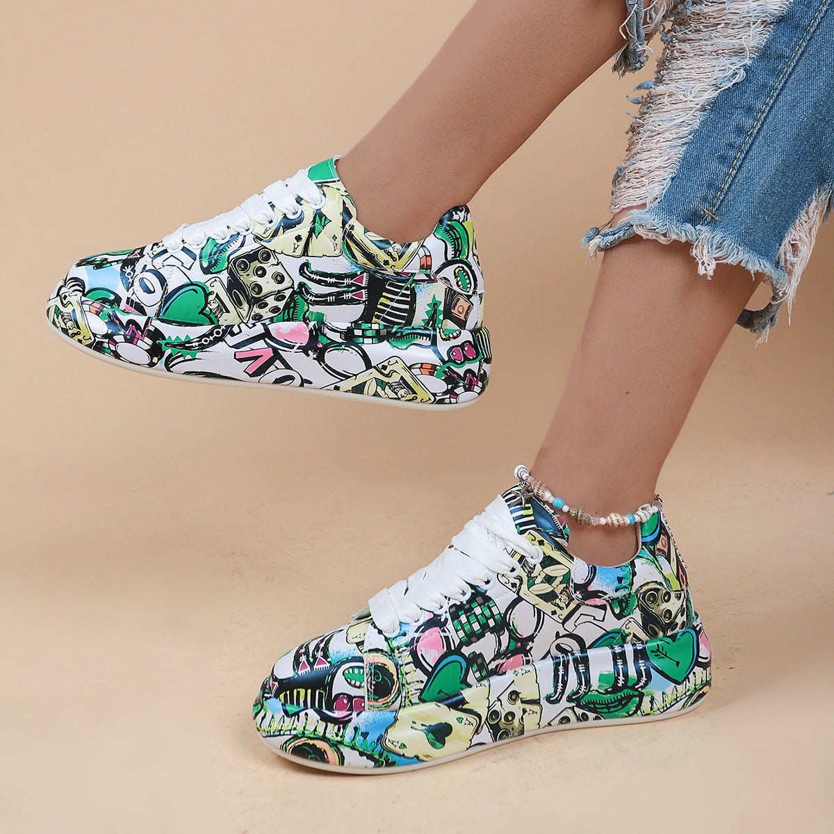 Harajuku Style National Flag Lace-Up Sports Shoes