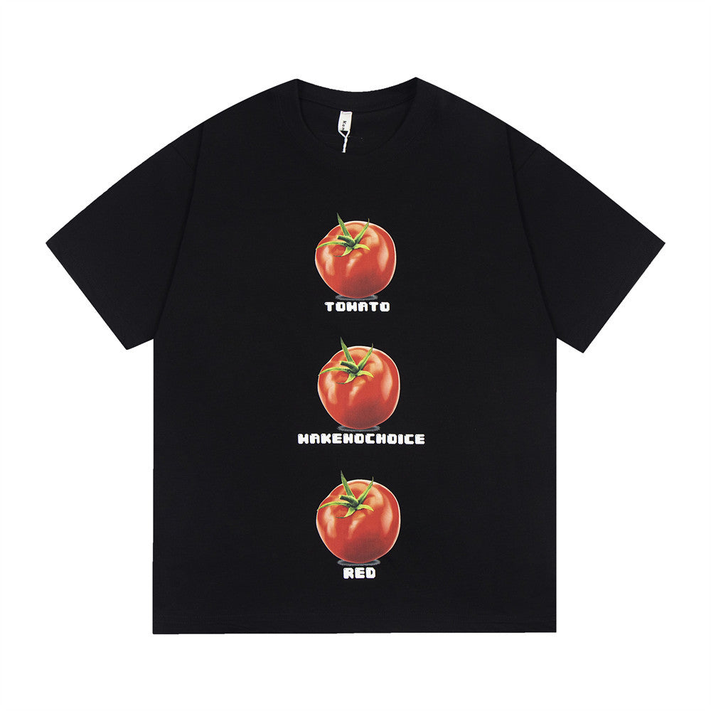 3D Tomato Print T-Shirt - Men's Hip Hop Streetwear