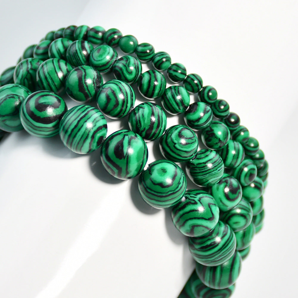 Playful Vintage Malachite Beaded Bracelet for Stacking