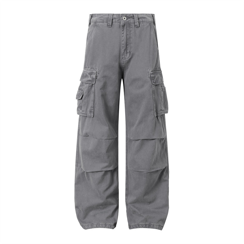 Harajuku Style Multi-Pocket Straight Leg Pants for Men