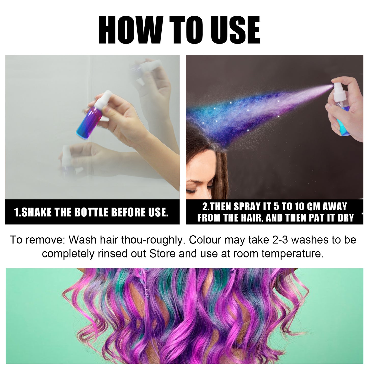 Party Glitter Hair Dye - Vibrant Temporary Color