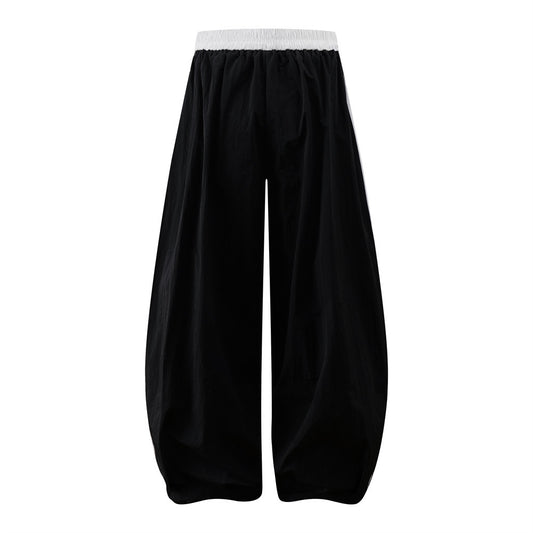 Harajuku Style Color Block Wide-Leg Trousers for Men
