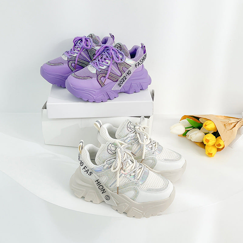 Harajuku Style Women's Platform Shoes - Height Increasing Casual Sneakers